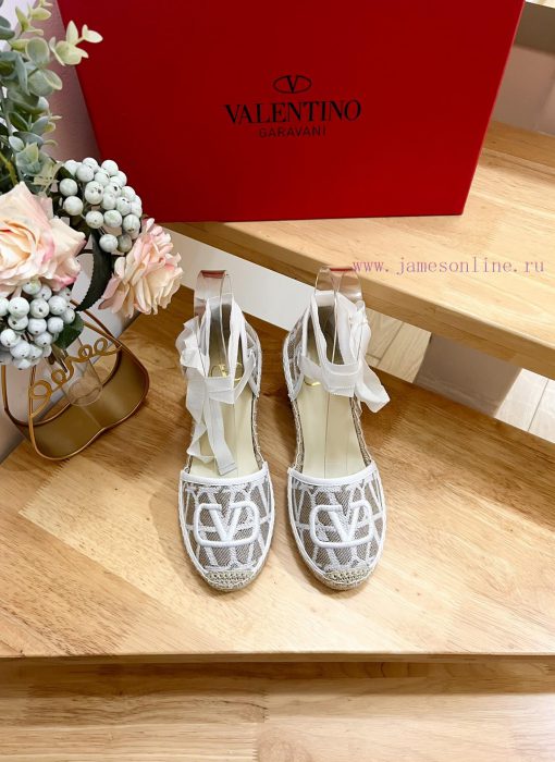 Valentino Garavani/Valentino Poe Heel Canvas V New Fisherman's Shoes-Large V canvas decorati4j178ob5
