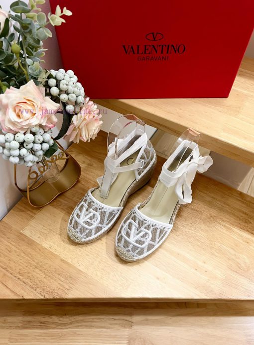 Valentino Garavani/Valentino Poe Heel Canvas V New Fisherman's Shoes-Large V canvas decorati4j178ob5 - Image 4