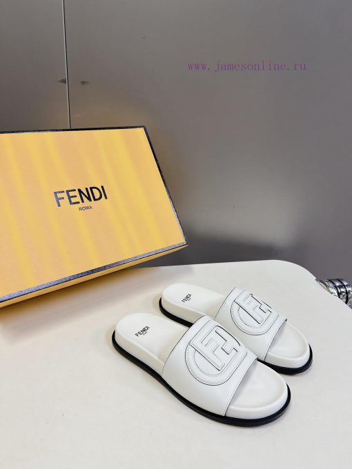 Top of the line original FENDI flat slippers, with brown original cowhide on the upper and Fpl0fws46 - Image 3