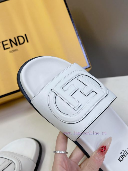 Top of the line original FENDI flat slippers, with brown original cowhide on the upper and Fpl0fws46 - Image 8