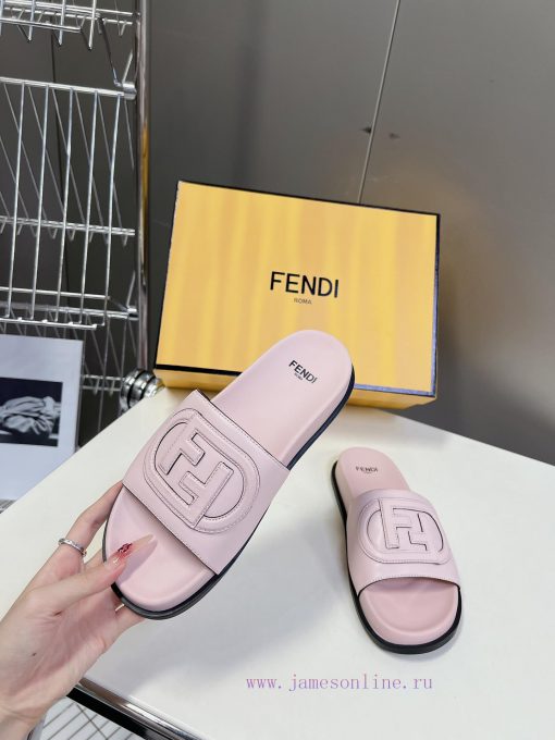 Top of the line original FENDI flat slippers, with brown original cowhide on the upper and Fpl8xio2z - Image 5