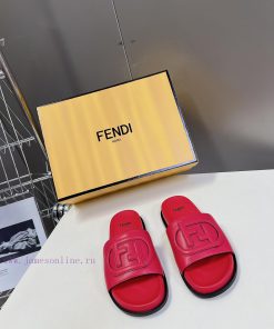 Top of the line original FENDI flat slippers, with brown original cowhide on the upper and Fhagmmcyx