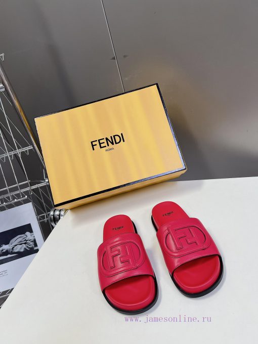 Top of the line original FENDI flat slippers, with brown original cowhide on the upper and Fhagmmcyx - Image 2