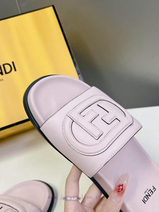 Top of the line original FENDI flat slippers, with brown original cowhide on the upper and Fpl8xio2z - Image 9