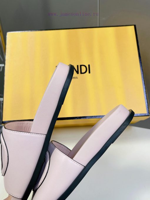 Top of the line original FENDI flat slippers, with brown original cowhide on the upper and Fpl8xio2z - Image 10
