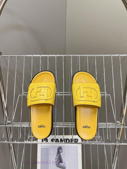 Top of the line original FENDI flat slippers, with brown original cowhide on the upper and F6c2g2yvv - Image 7