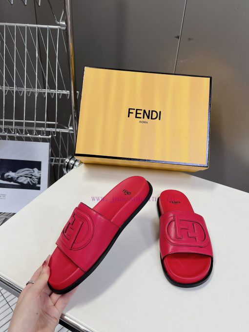 Top of the line original FENDI flat slippers, with brown original cowhide on the upper and Fhagmmcyx - Image 5