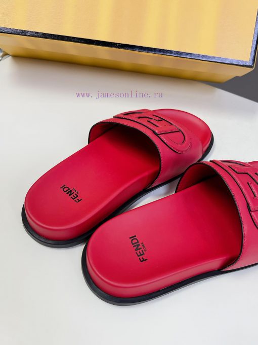 Top of the line original FENDI flat slippers, with brown original cowhide on the upper and Fhagmmcyx - Image 8