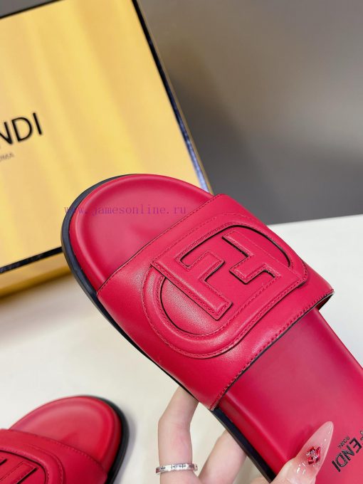 Top of the line original FENDI flat slippers, with brown original cowhide on the upper and Fhagmmcyx - Image 9