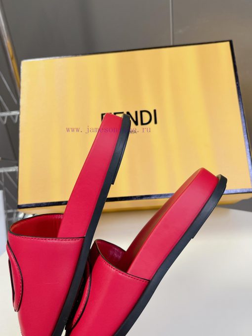 Top of the line original FENDI flat slippers, with brown original cowhide on the upper and Fhagmmcyx - Image 10