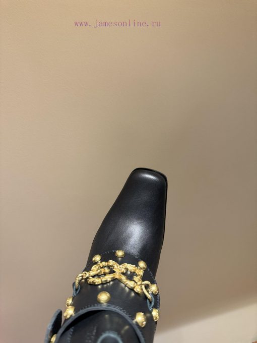 Dolce&Gabbana retro style square toe motorcycle fashion boots, super cool design, straight l1qaszoqo - Image 5