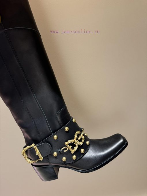 Dolce&Gabbana retro style square toe motorcycle fashion boots, super cool design, straight l1qaszoqo - Image 9