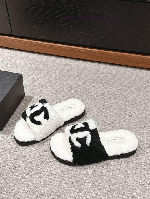 Top qualityChanel ss24 new arrival～Chanel 2024 Autumn/Winter New Letter Wool SlippersThe supahxs80vc - Image 4
