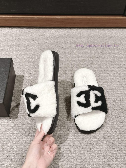 Top qualityChanel ss24 new arrival～Chanel 2024 Autumn/Winter New Letter Wool SlippersThe supahxs80vc - Image 5