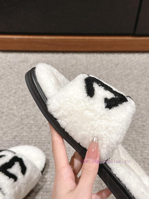 Top qualityChanel ss24 new arrival～Chanel 2024 Autumn/Winter New Letter Wool SlippersThe supahxs80vc - Image 7