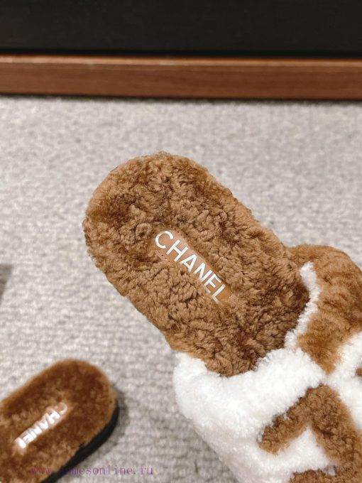 Top qualityChanel ss24 new arrival～Chanel 2024 Autumn/Winter New Letter Wool SlippersThe supk9p74q15 - Image 8