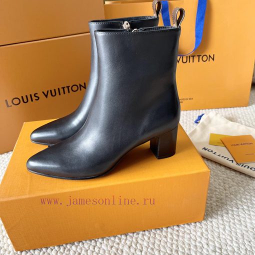 LV donkey brand 2024 autumn and winter new style thick heel short boots pointed bare bootsIt7buet4p3