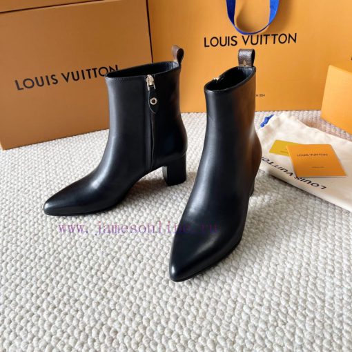LV donkey brand 2024 autumn and winter new style thick heel short boots pointed bare bootsIt7buet4p3 - Image 5