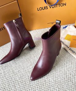 LV donkey brand 2024 autumn and winter new style thick heel short boots pointed bare bootsItc0lv9sdk