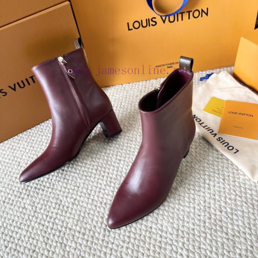 LV donkey brand 2024 autumn and winter new style thick heel short boots pointed bare bootsItc0lv9sdk - Image 2