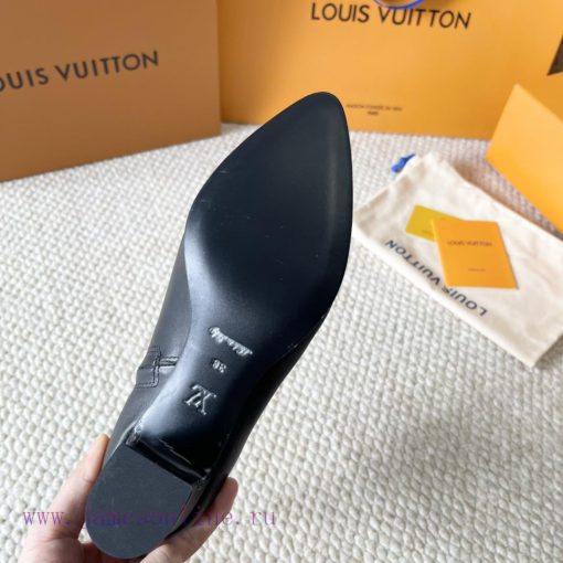 LV donkey brand 2024 autumn and winter new style thick heel short boots pointed bare bootsIt7buet4p3 - Image 9