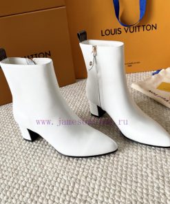 LV donkey brand 2024 autumn and winter new style thick heel short boots pointed bare bootsIth5c72wvu