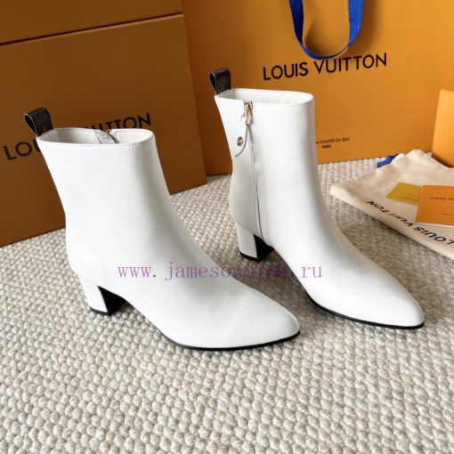 LV donkey brand 2024 autumn and winter new style thick heel short boots pointed bare bootsIth5c72wvu