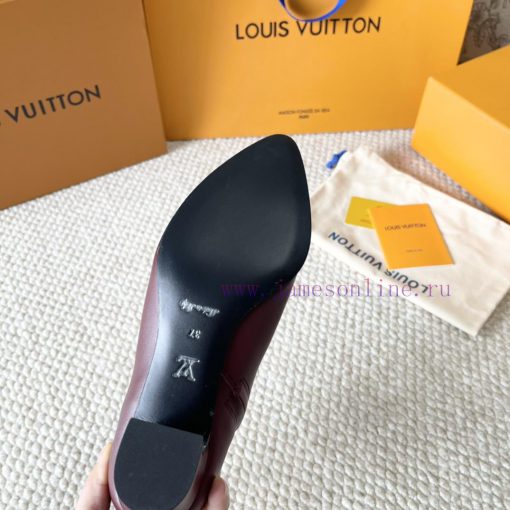 LV donkey brand 2024 autumn and winter new style thick heel short boots pointed bare bootsItc0lv9sdk - Image 10