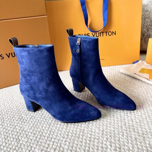 LV donkey brand 2024 autumn and winter new style thick heel short boots pointed bare bootsIt2105mjpz - Image 2