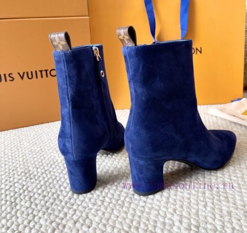 LV donkey brand 2024 autumn and winter new style thick heel short boots pointed bare bootsIt2105mjpz - Image 4