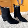 LV donkey brand 2024 autumn and winter new style thick heel short boots pointed bare bootsItwcg3o6i7