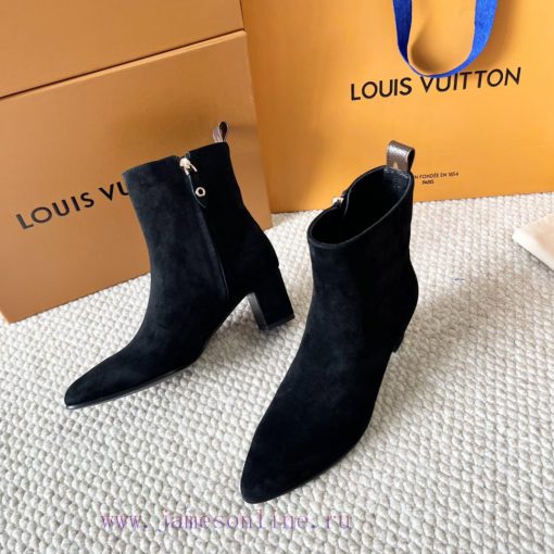 LV donkey brand 2024 autumn and winter new style thick heel short boots pointed bare bootsItwcg3o6i7 - Image 5