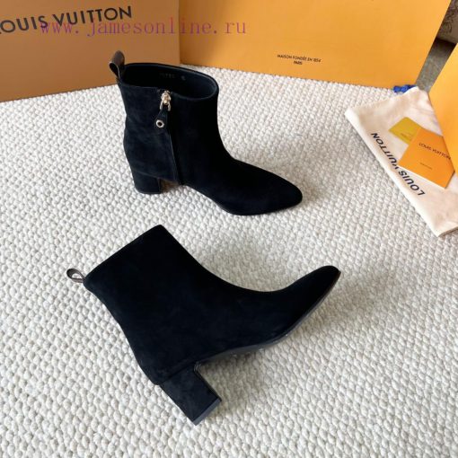 LV donkey brand 2024 autumn and winter new style thick heel short boots pointed bare bootsItwcg3o6i7 - Image 6