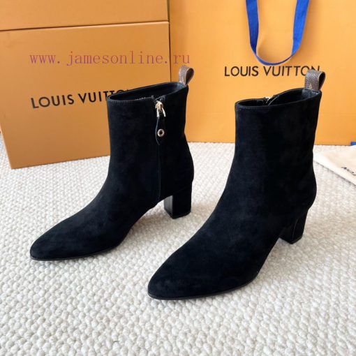 LV donkey brand 2024 autumn and winter new style thick heel short boots pointed bare bootsItwcg3o6i7 - Image 7