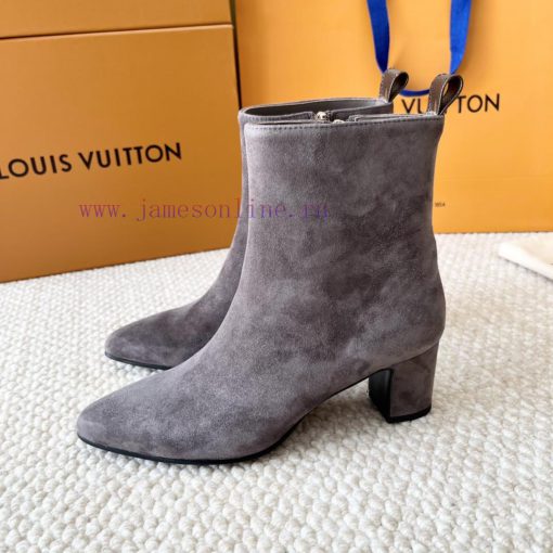 LV donkey brand 2024 autumn and winter new style thick heel short boots pointed bare bootsItwiles1cc - Image 3