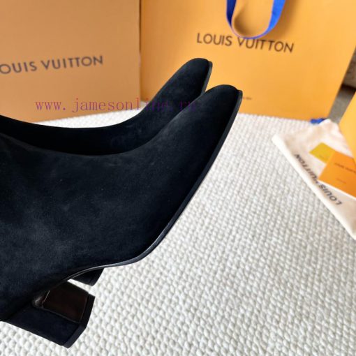 LV donkey brand 2024 autumn and winter new style thick heel short boots pointed bare bootsItwcg3o6i7 - Image 8
