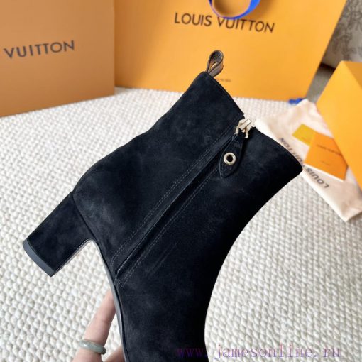 LV donkey brand 2024 autumn and winter new style thick heel short boots pointed bare bootsItwcg3o6i7 - Image 10