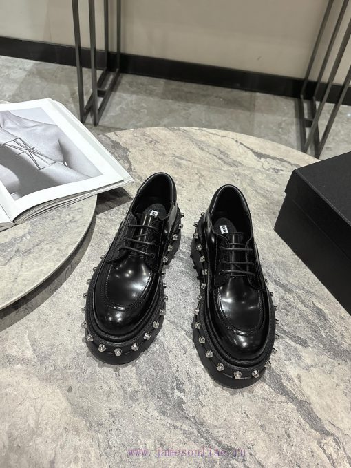 Alexander Wang's thick soled loafers, studded loafers, lace up Martin boots, and short boots13he8ol8 - Image 2