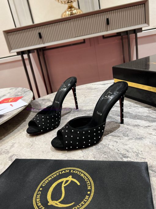 ∙ Loose diamond slippers ∙ ꫛꫀ w ︎ ️The Me Dolly Plum Strass high-heeled mule shoes are the p0tx1m5zv - Image 3