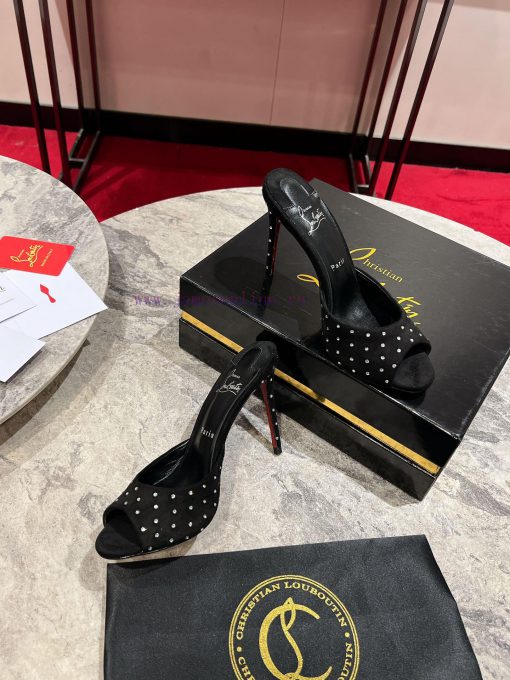 ∙ Loose diamond slippers ∙ ꫛꫀ w ︎ ️The Me Dolly Plum Strass high-heeled mule shoes are the p0tx1m5zv - Image 4