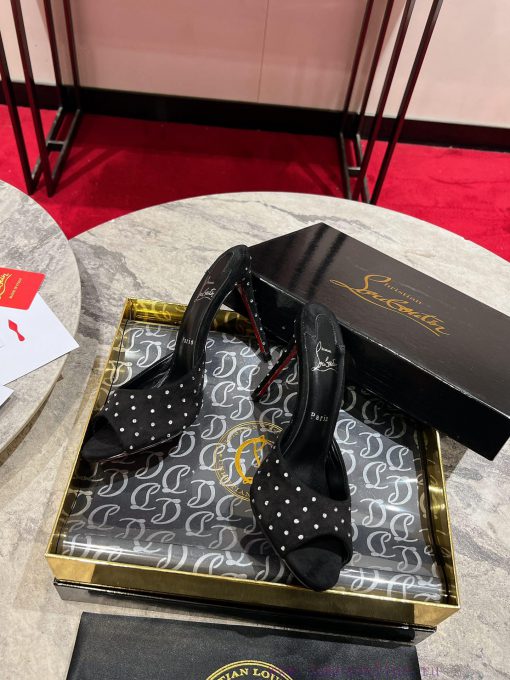 ∙ Loose diamond slippers ∙ ꫛꫀ w ︎ ️The Me Dolly Plum Strass high-heeled mule shoes are the p0tx1m5zv - Image 5