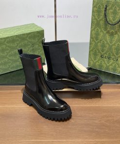 2024 Autumn/Winter Latest GUCCI Red and Green Ribbon Rubber Elastic Short Boots with Groove bjxijpm8
