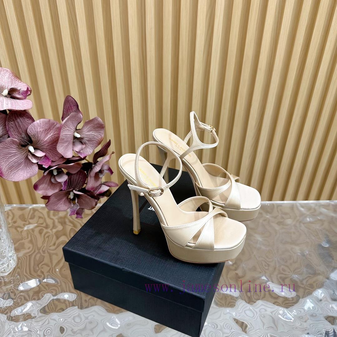 New YSL Saint Laurent - SS2024 Summer Fish Mouth High Heels New Fashion High Heels Sandals——39lbxops