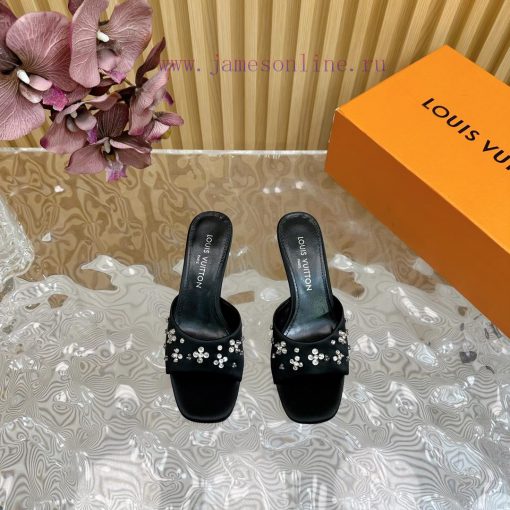 Top LV | Louis Vuitton2024 early spring new mid antique style sandals featuring rear empty sqow27vfs - Image 5