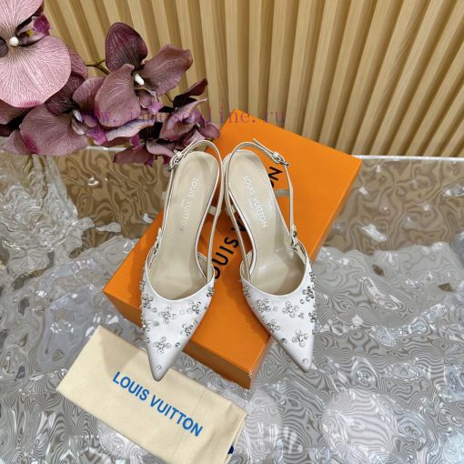 Top LV | Louis Vuitton2024 early spring new mid antique style sandals featuring rear empty snmtt35ob - Image 4