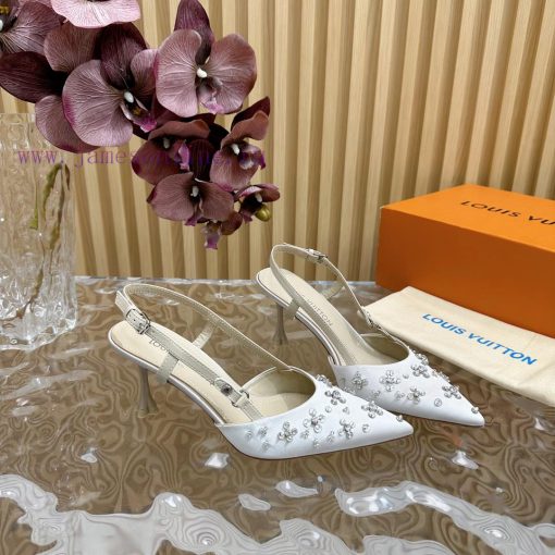Top LV | Louis Vuitton2024 early spring new mid antique style sandals featuring rear empty snmtt35ob - Image 7