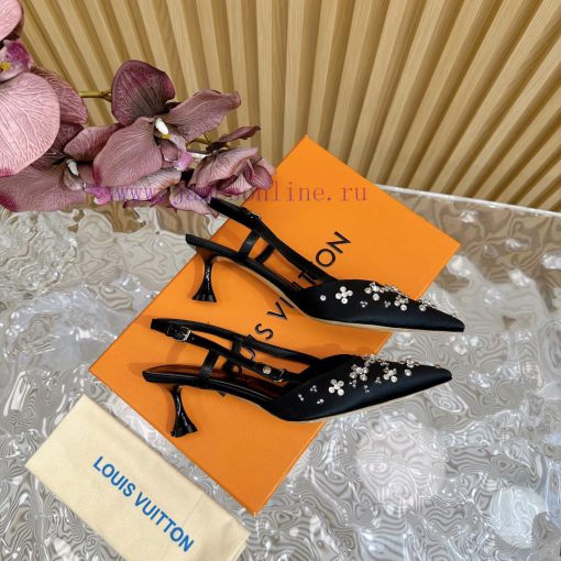 Top LV | Louis Vuitton2024 early spring new mid antique style sandals featuring rear empty sdiqml1ad