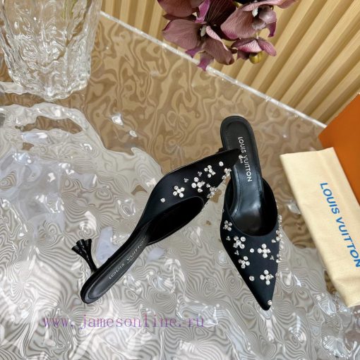 Top LV | Louis Vuitton2024 early spring new mid antique style sandals featuring rear empty s0pcm791a - Image 10