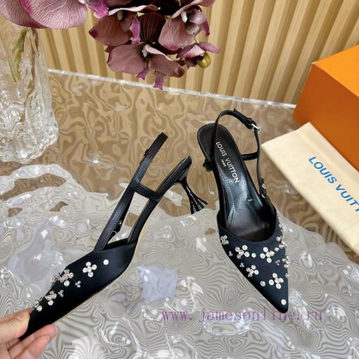 Top LV | Louis Vuitton2024 early spring new mid antique style sandals featuring rear empty sdiqml1ad - Image 6