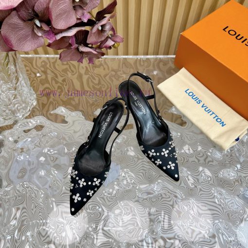 Top LV | Louis Vuitton2024 early spring new mid antique style sandals featuring rear empty sdiqml1ad - Image 8